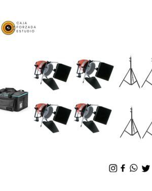 kit x 4 luz open face 800w tungsteno Alquiler