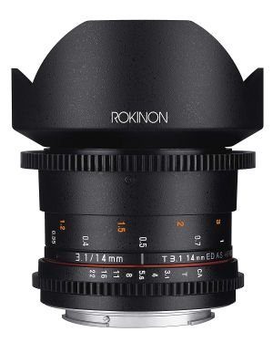 lente 14mm t3.1 cine DS para canon, nikon, sony, rokinon Alquiler gran angular