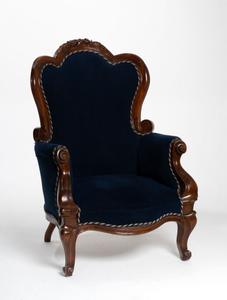 silla poltrona clásica azul oscuro