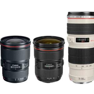 A Óptica Canon 3 lentes f/2.8 alquiler