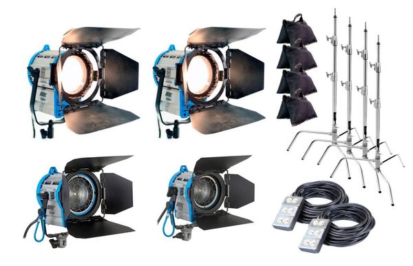 Combo L16 – 4 fresnel + extensiones + tripodes alquiler