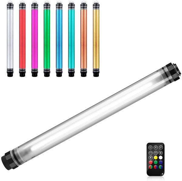 KIT X 2 MINI TUBO LED RGB 45CMS BICOLOR DAY LIGHT+CALIDO+CONTROL+SUMERGIBLES