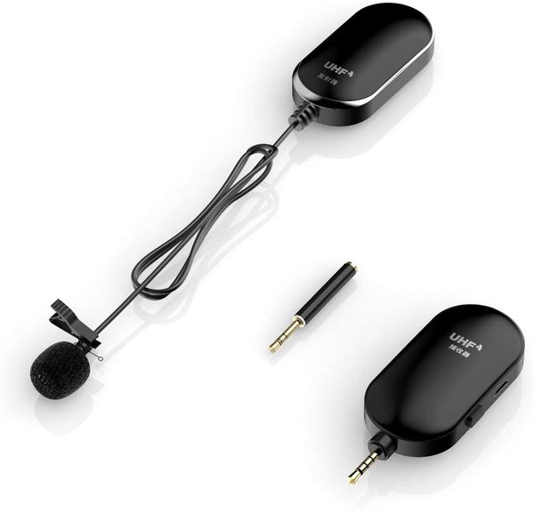 MICROFONO LAVALIER INHALAMBRICO UHF PARA CELULAR SMARTPHONE ANDROID IOS